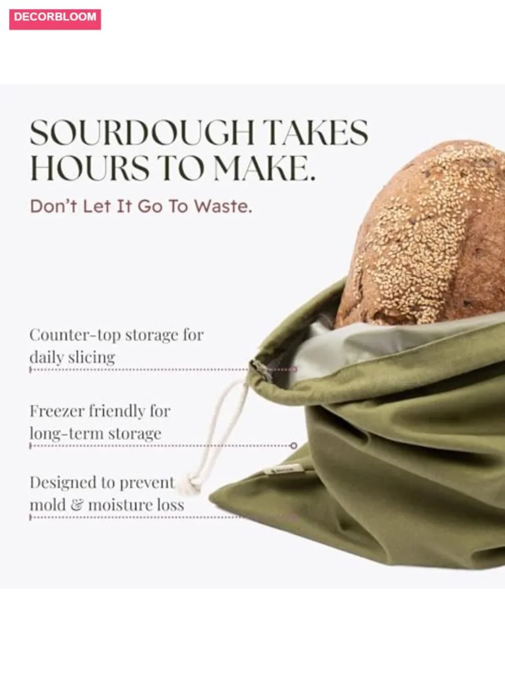 Reusable Cotton Linen Bread Bags - 2 Pack, Extra Large, Drawstring, Machine